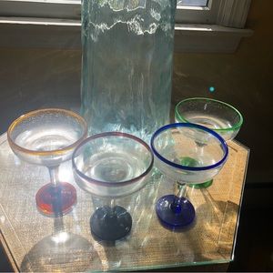 Set of 4 glass cocktail/margarita glasses